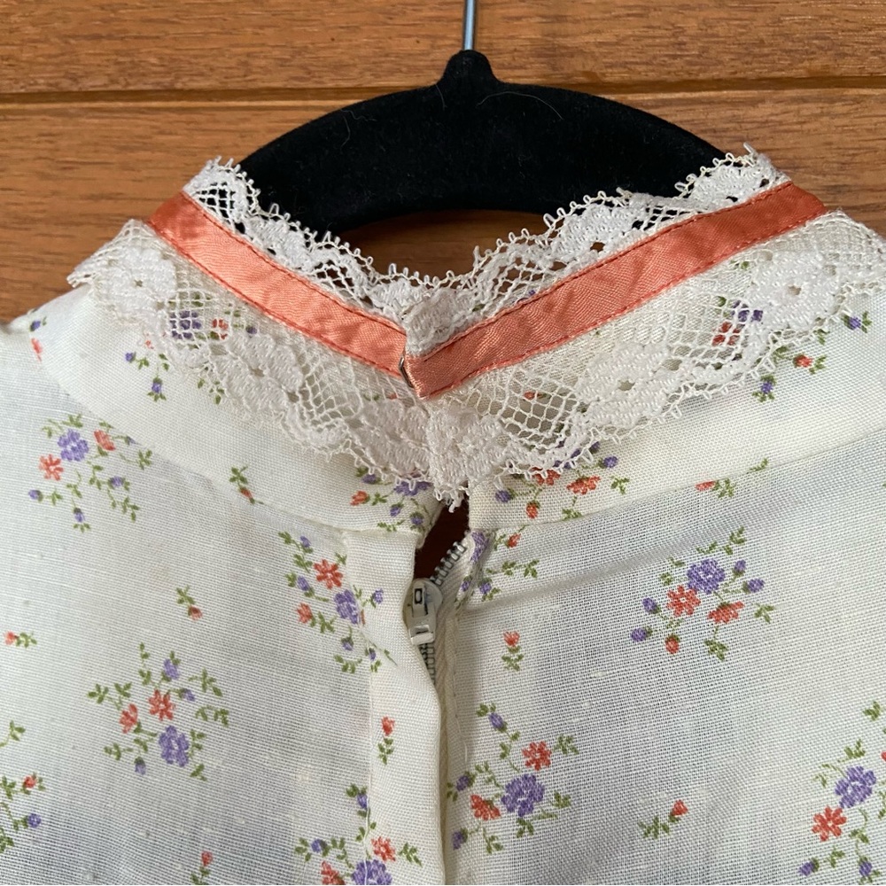 Vintage 70s 80s handmade cottagecore midi ditzy floral prairie dress - Picture 7 of 7